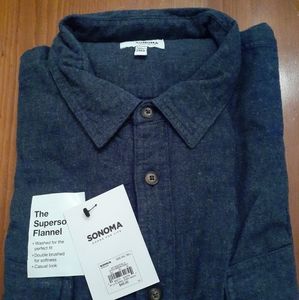 NWT Sonoma The Supersoft Flannel 2XLT Blue